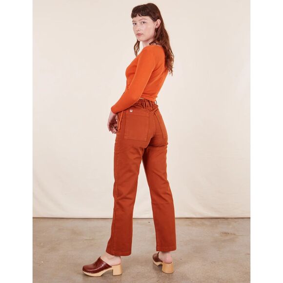 Big Bud Press Work Pants in Burnt Terracotta Size Petite Small - Picture 2 of 7